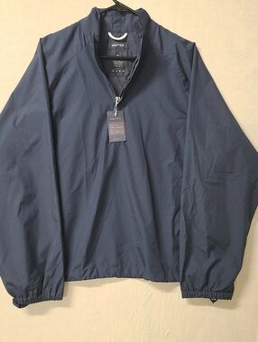 Nautica 1/4 Pullover Jacket Mens Size S Navy Blue New Long Sleeve Polyester
